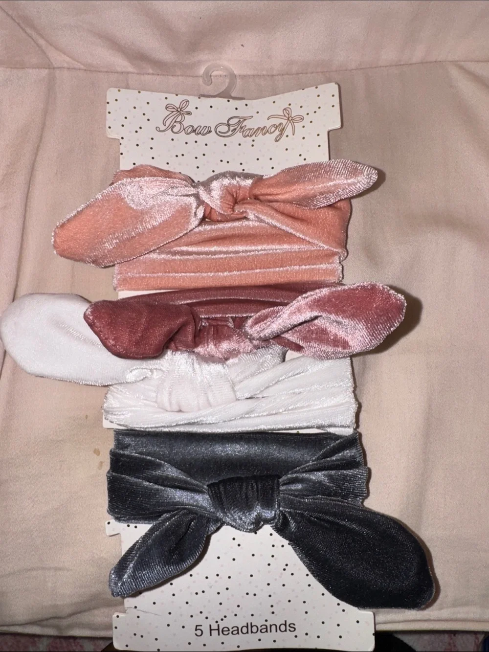 Velvet Knot Headbands - Pink, Mauve, White, Gray